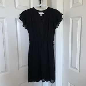 H&M Black Dress, V Neck, Ruffled Sleeves - 6
